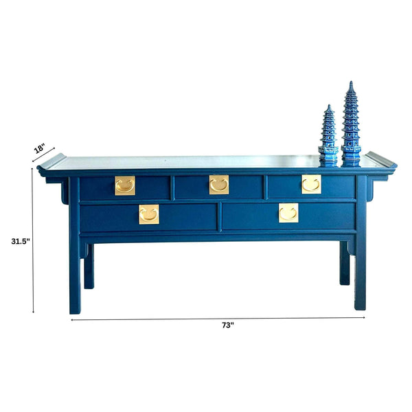 Sideboard Pagoda Sideboard in Naval The Resplendent Crow