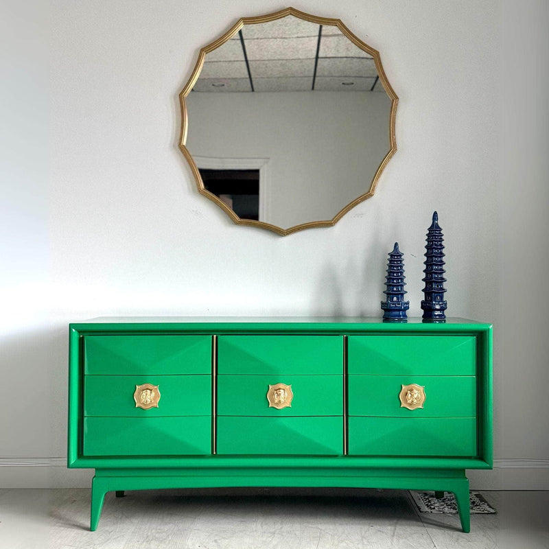 Sideboard United Furniture Diamond Front Credenza in Bold Green The Resplendent Crow