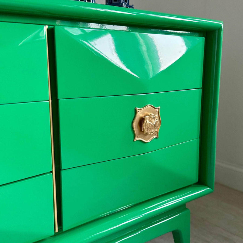 Sideboard United Furniture Diamond Front Credenza in Bold Green The Resplendent Crow