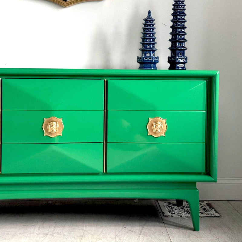 Sideboard United Furniture Diamond Front Credenza in Bold Green The Resplendent Crow