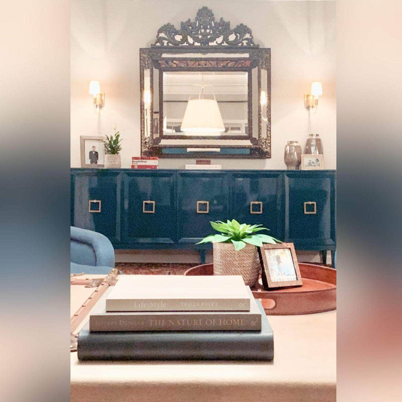 Sideboard Zane 100" Modern Credenza - Lacquered The Resplendent Crow