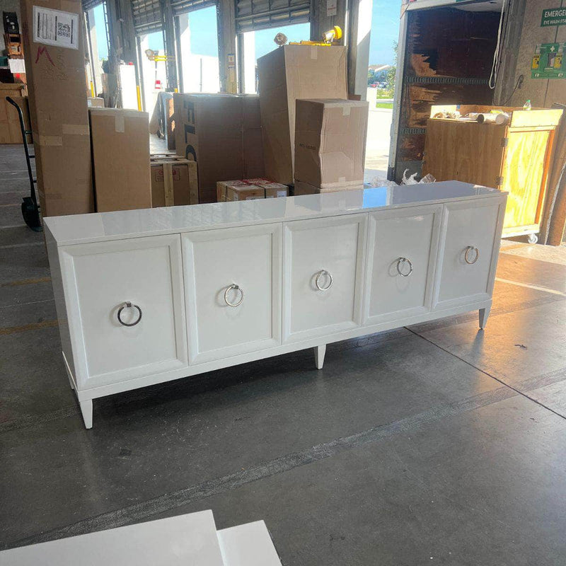 Sideboard Zane 100" Modern Credenza - Lacquered The Resplendent Crow