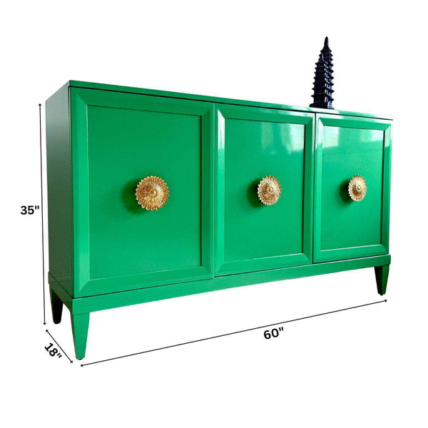 Sideboard Zane 60” Credenza in Bold Green The Resplendent Crow
