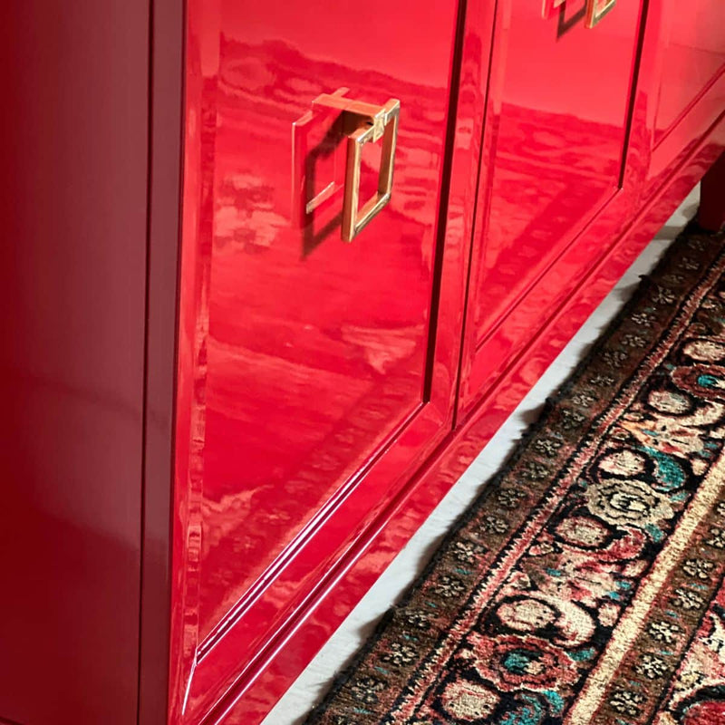 Sideboard Zane 60” Credenza in Lipstick Red - Ready To Ship The Resplendent Crow