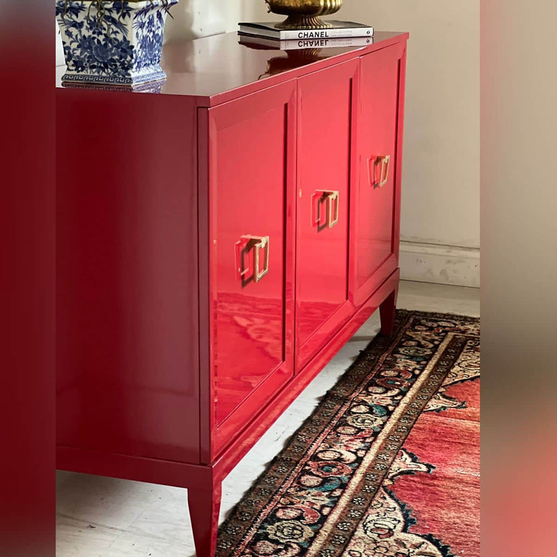Sideboard Zane 60” Credenza in Lipstick Red - Ready To Ship The Resplendent Crow