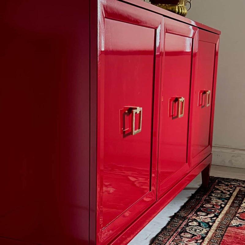 Sideboard Zane 60” Credenza in Lipstick Red - Ready To Ship The Resplendent Crow