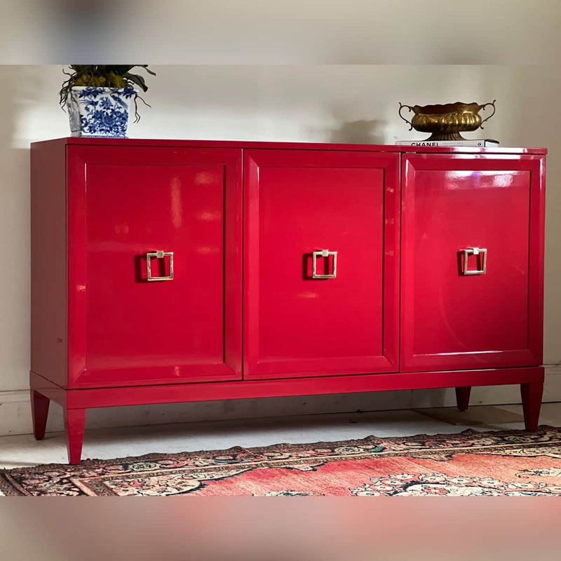 Sideboard Zane 60” Credenza in Lipstick Red - Ready To Ship The Resplendent Crow