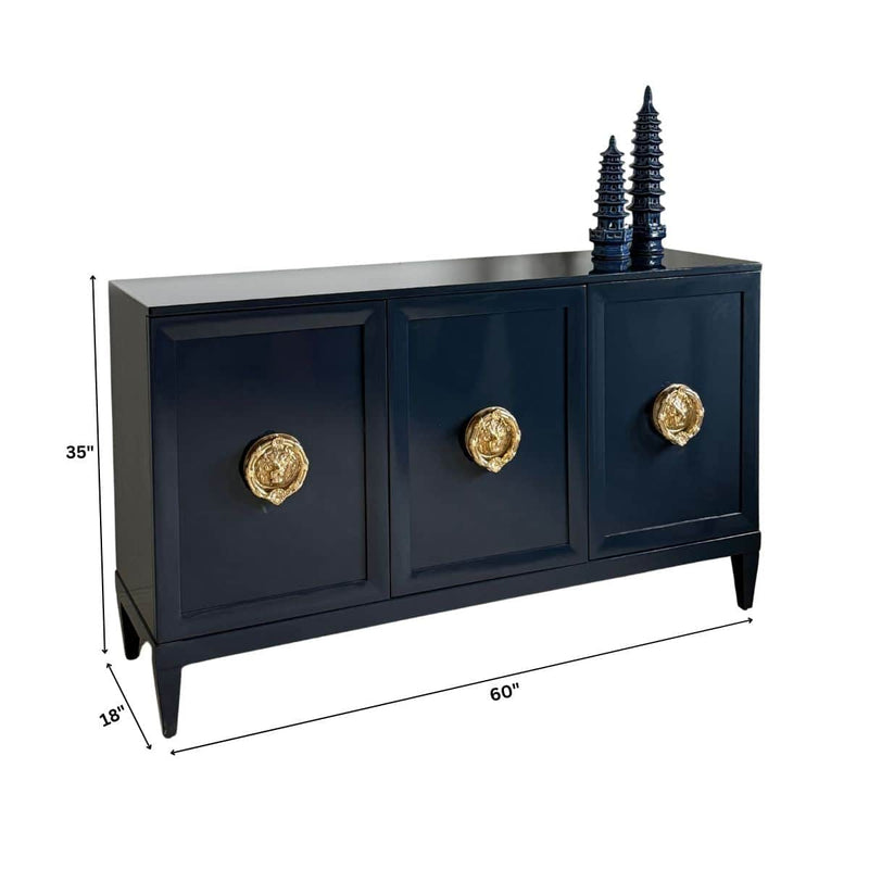 Zane 60” Credenza in Naval | The Resplendent Crow