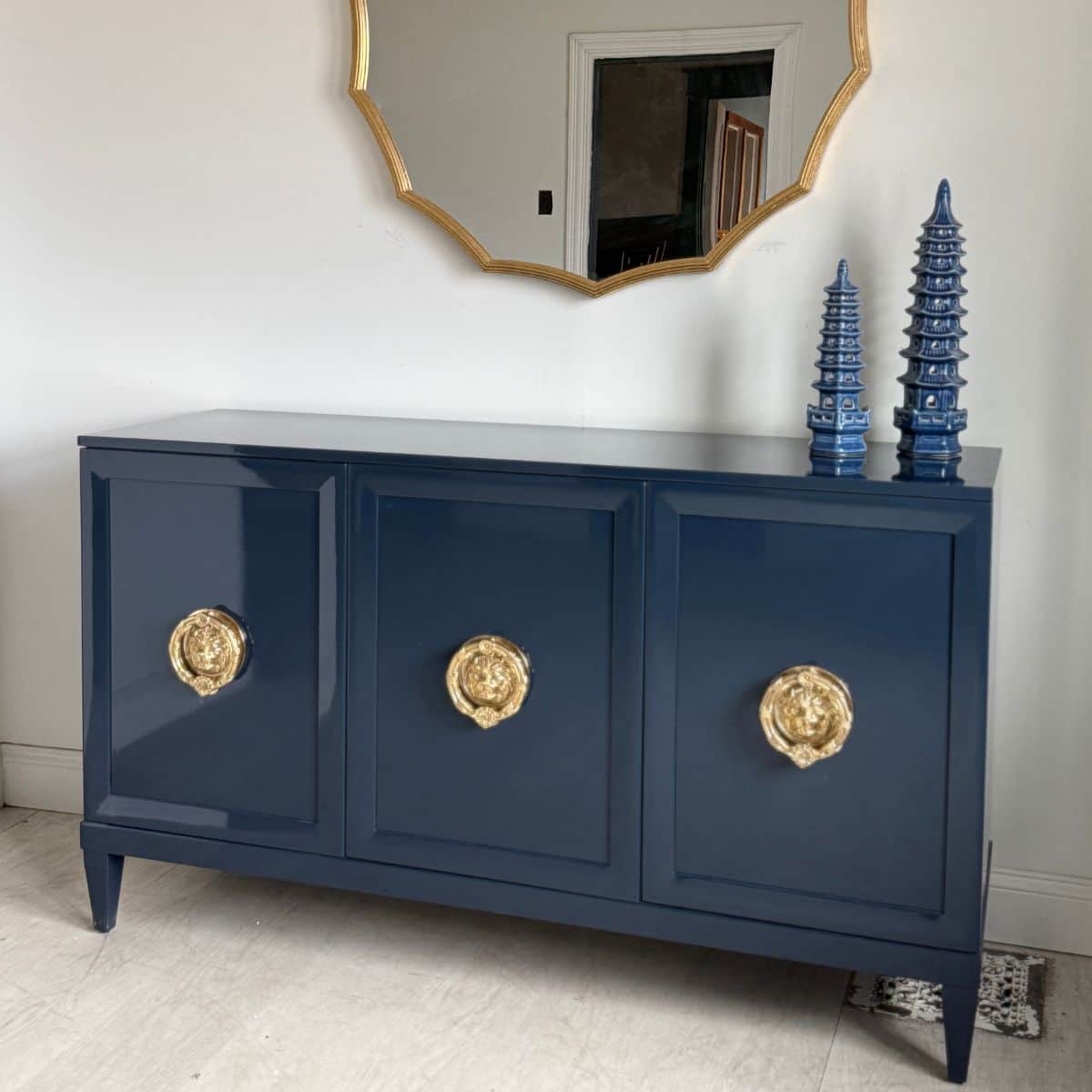 カネマル Zane 60” Credenza in Naval | The Resplendent Crow