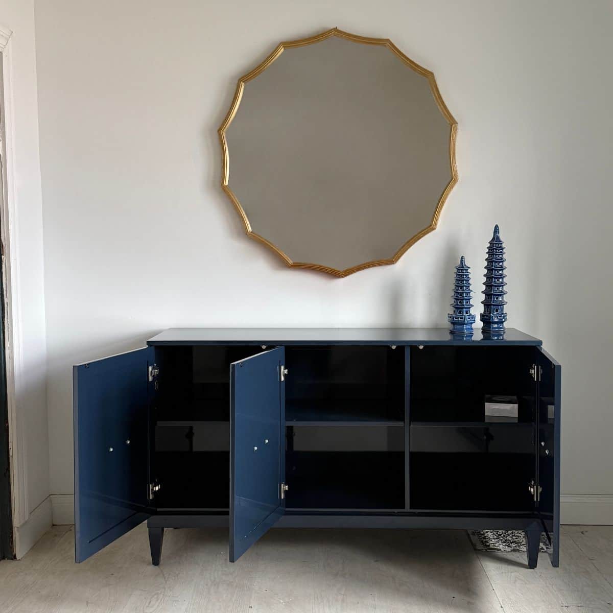 Zane 60” Credenza in Naval | The Resplendent Crow