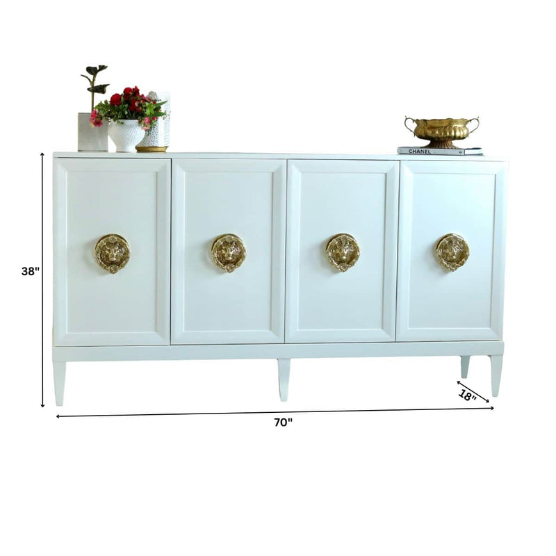 Sideboard Zane 70” Credenza in  Chantilly Lace - Ready To Ship The Resplendent Crow