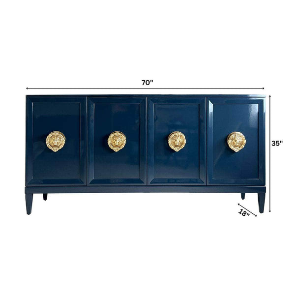 Sideboard Zane 70” Credenza in Naval - Ready To Ship The Resplendent Crow