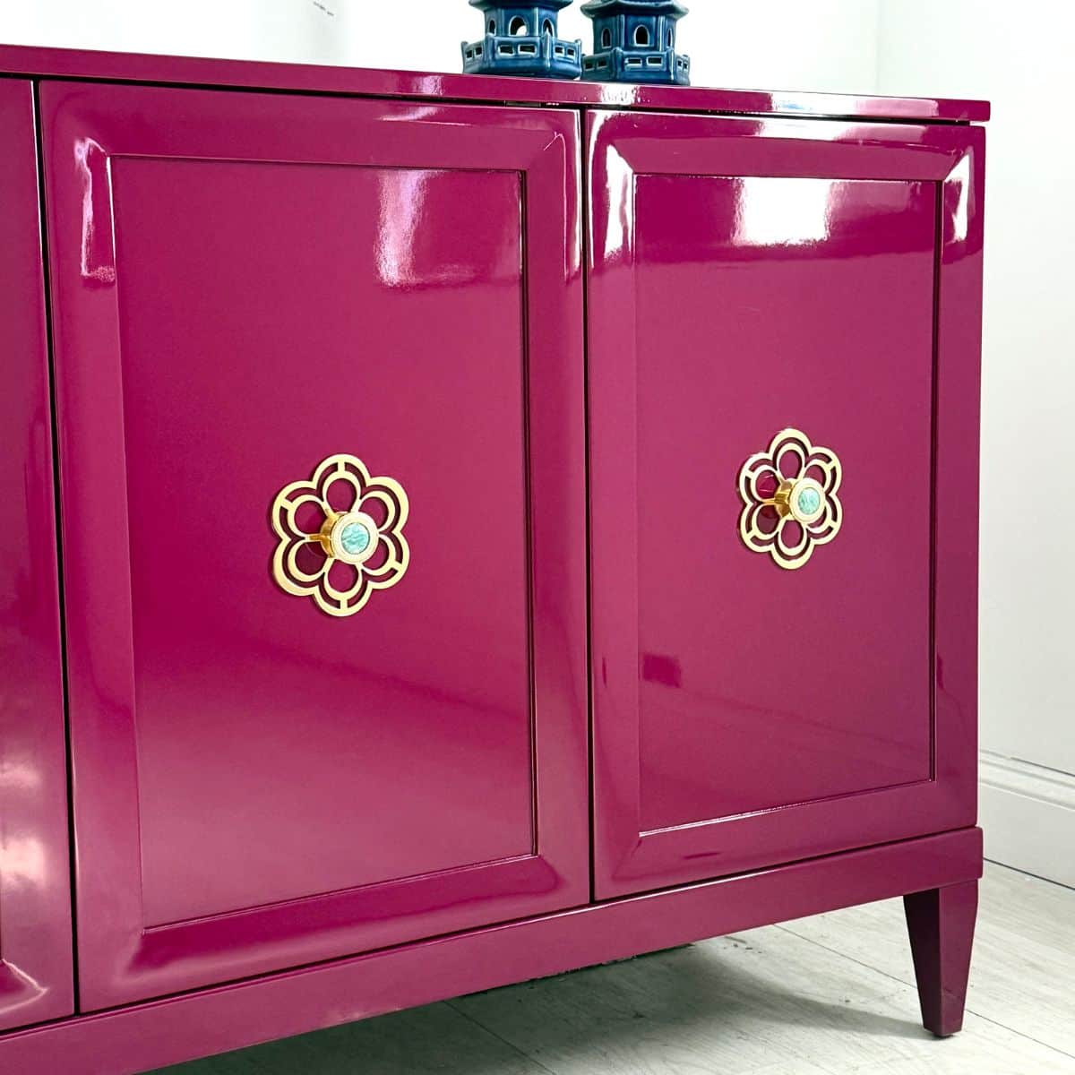Zane 70” Credenza in Ruby | The Resplendent Crow