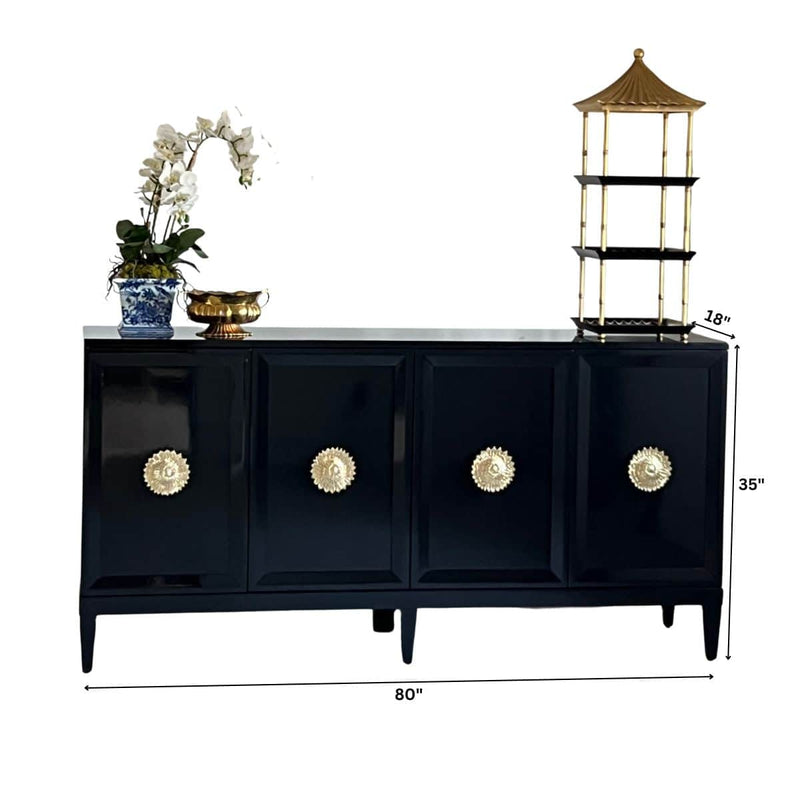 Sideboard Zane 80” Credenza in Black - Ready To Ship The Resplendent Crow