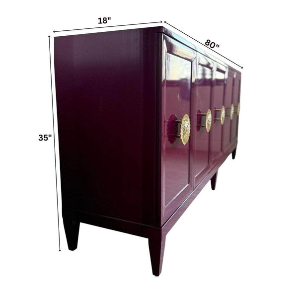 Sideboard Zane 80” Credenza in Ruby - Ready To Ship The Resplendent Crow