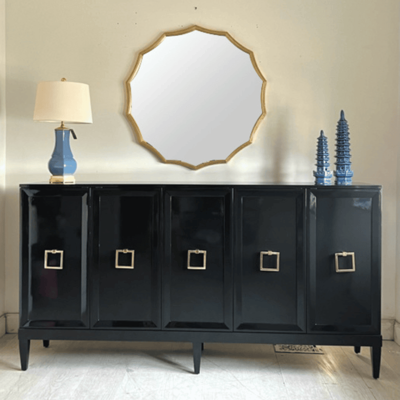 Sideboard Zane 80" Modern Credenza - Custom Lacquered The Resplendent Crow