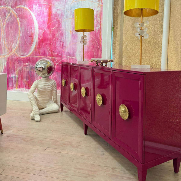 Sideboard Zane 80" Modern Credenza - Lacquered The Resplendent Crow