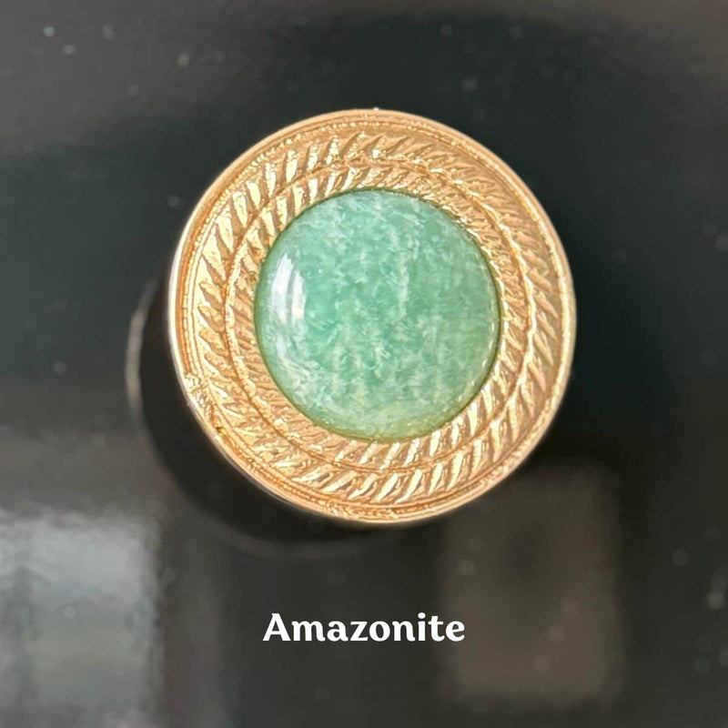 Solid Brass and Gemstone Knob The Resplendent Crow