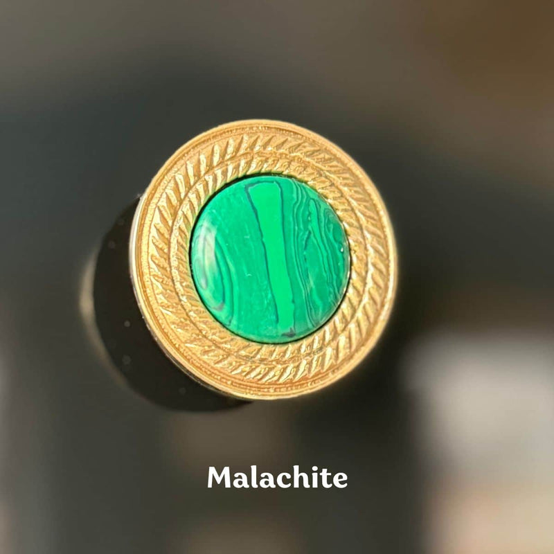 Solid Brass and Gemstone Knob The Resplendent Crow