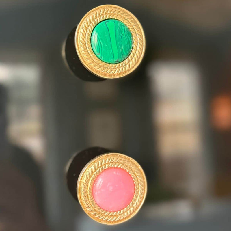 Solid Brass and Gemstone Knob The Resplendent Crow