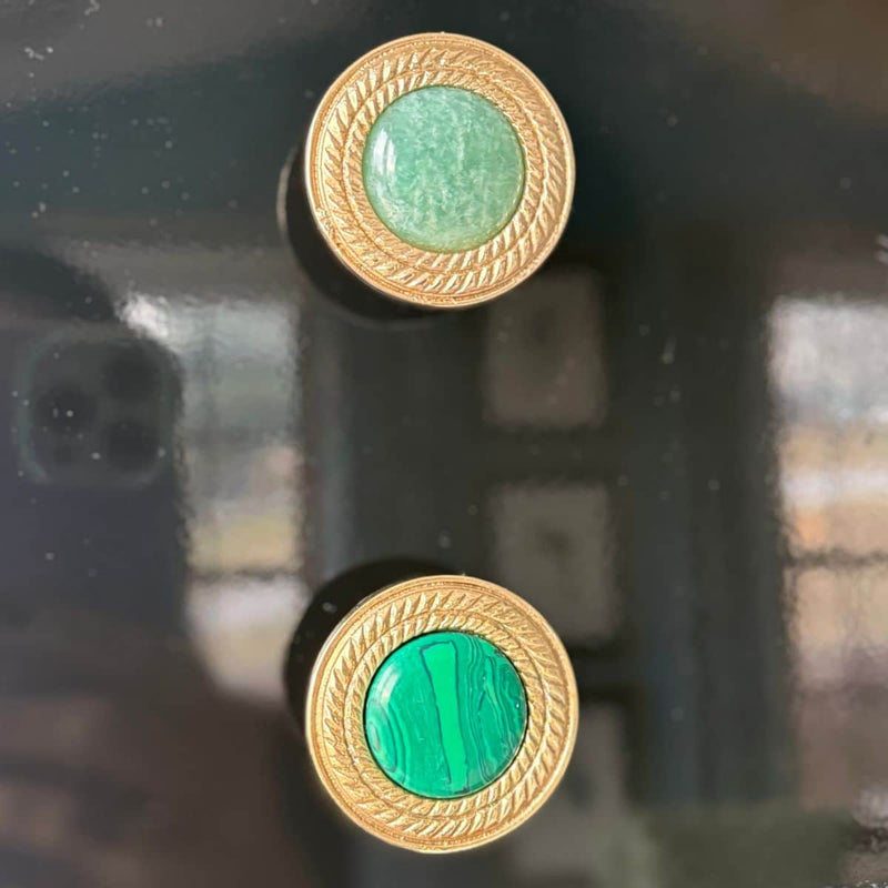 Solid Brass and Gemstone Knob The Resplendent Crow