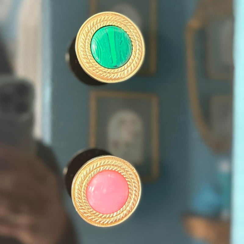 Solid Brass and Gemstone Knob The Resplendent Crow