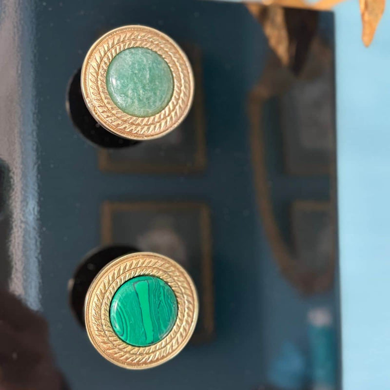 Solid Brass and Gemstone Knob The Resplendent Crow