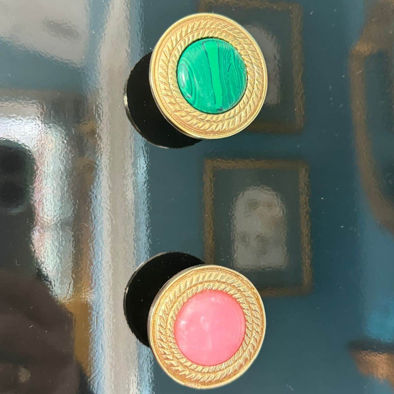 Solid Brass and Gemstone Knob The Resplendent Crow