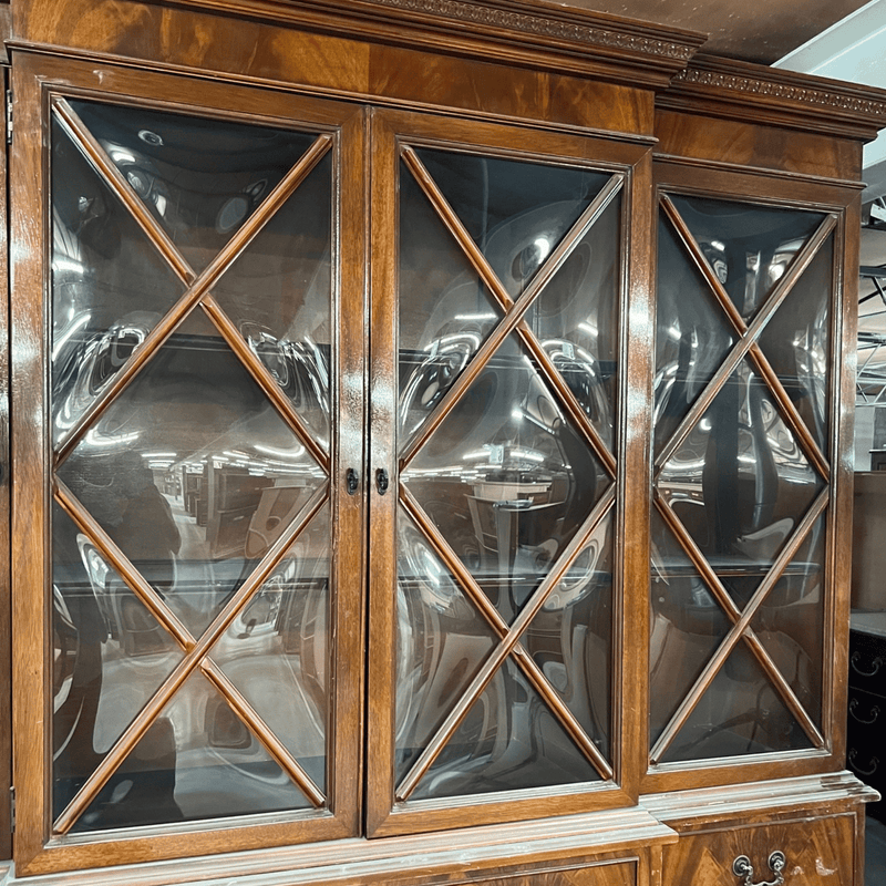 Vintage Bubble Glass China Cabinet - Custom Lacquered The Resplendent Home