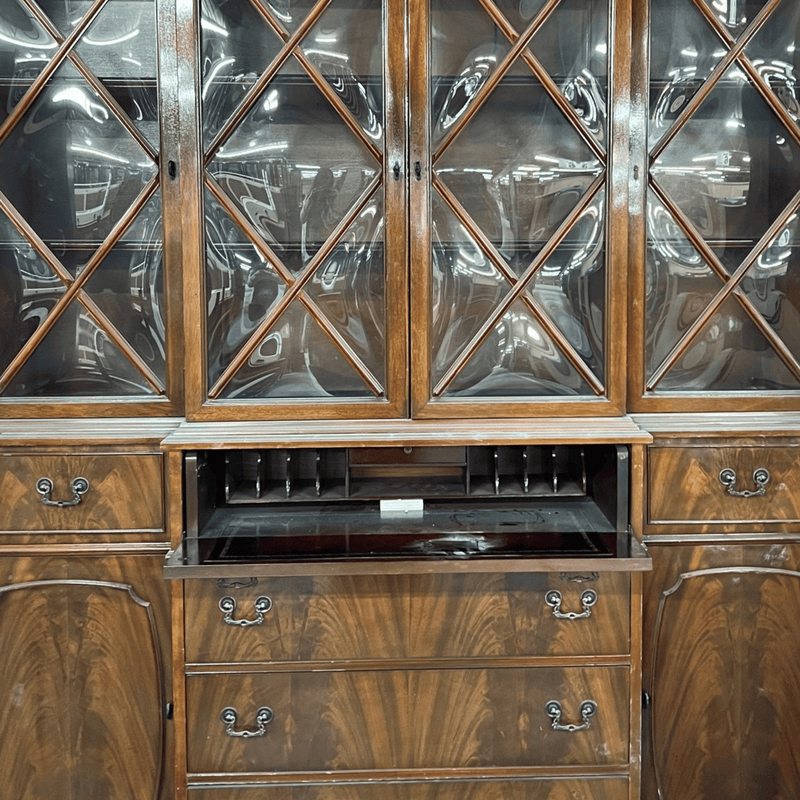 Vintage Bubble Glass China Cabinet - Custom Lacquered The Resplendent Home