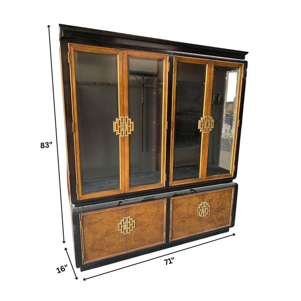 Vintage Chinoiserie China Cabinet - Custom Lacquered The Resplendent Home