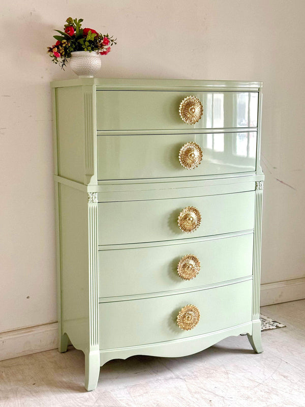 Vintage Tallboy in Soft Green - Quick Ship The Resplendent Home