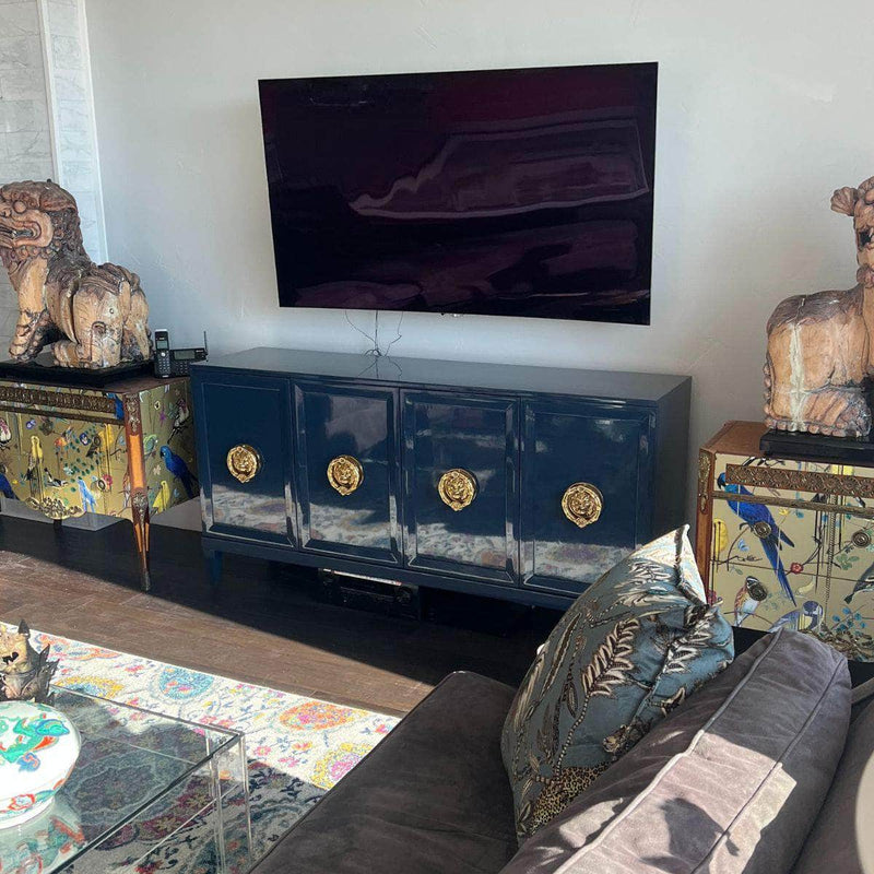 Zane 70” Modern Credenza - Lacquered The Resplendent Crow