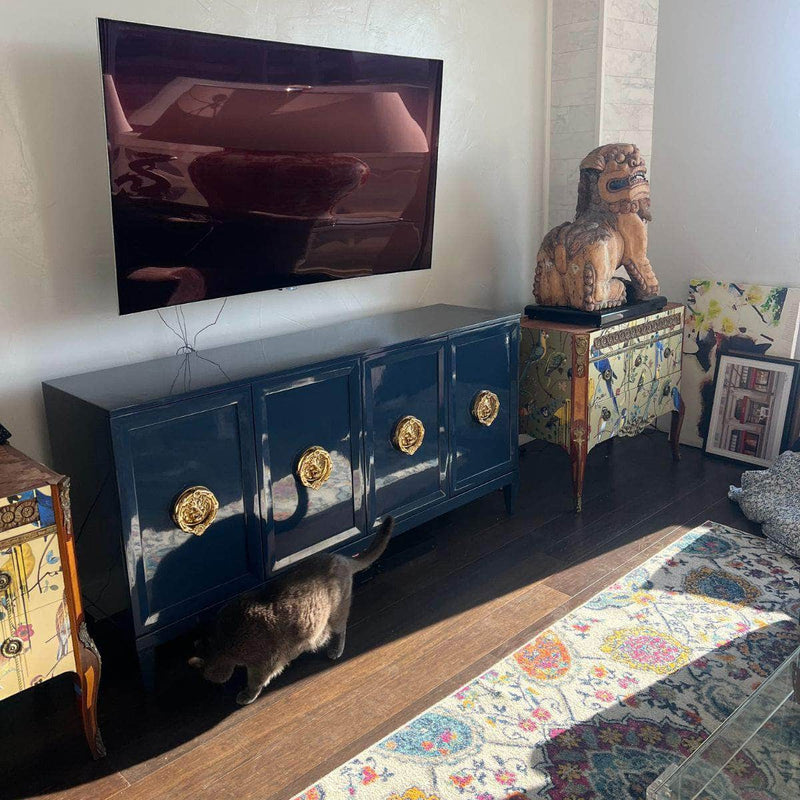 Zane 70” Modern Credenza - Lacquered The Resplendent Crow