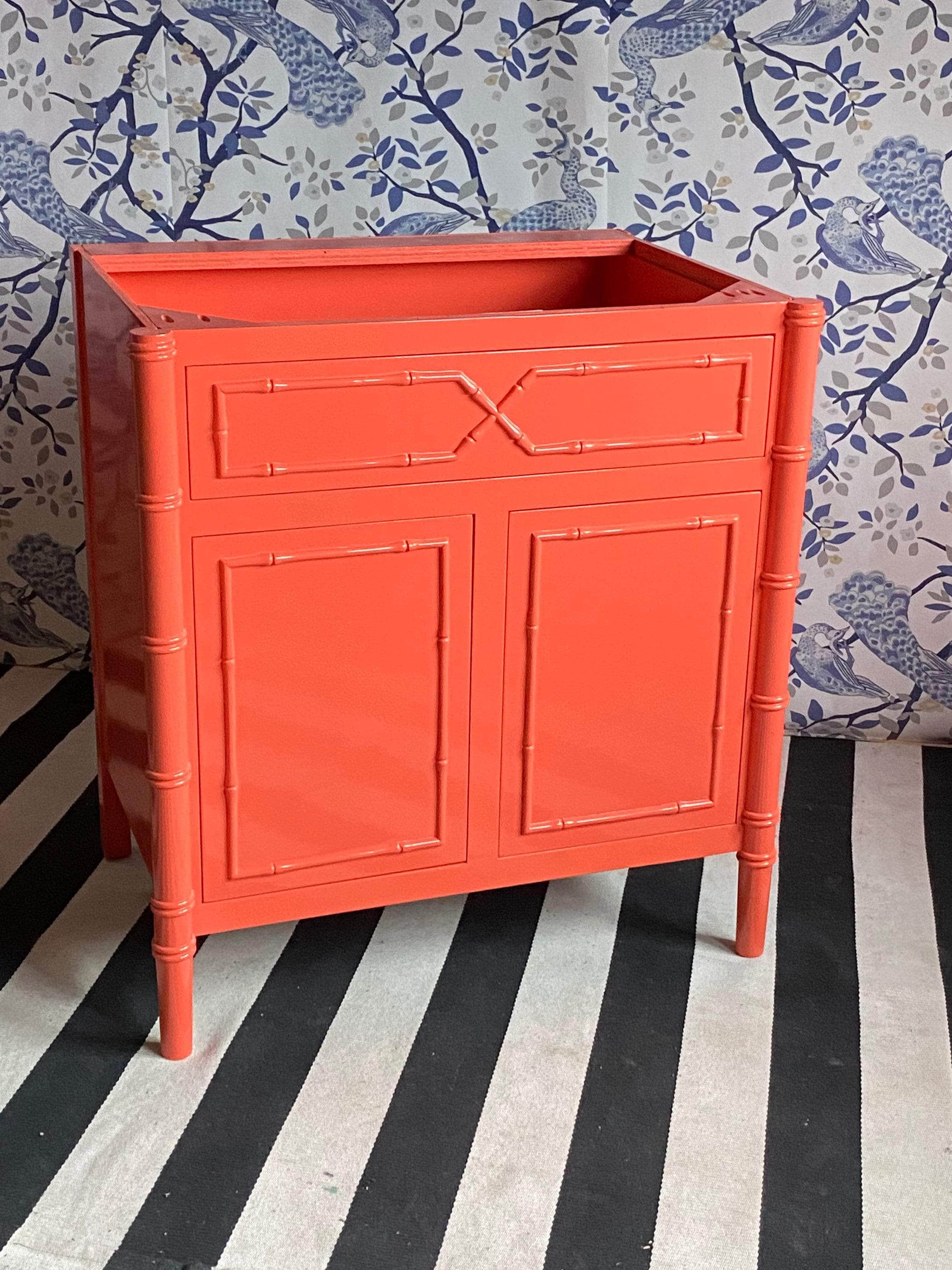 Powder Room Bathroom Vanity - Painted | The Resplendnet Crow