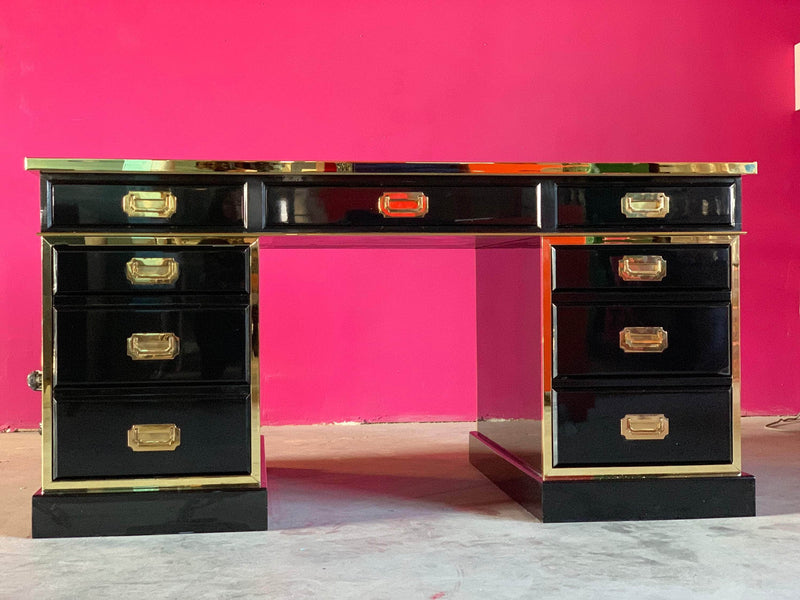 Executive Campaign Desk - Custom Lacquered The Resplendent Home