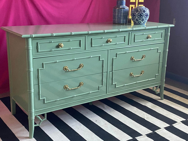 Thomasville Faux Bamboo Dresser - The Resplendent Crow Thomasville Faux Bamboo Dresser - The Resplendent Crow