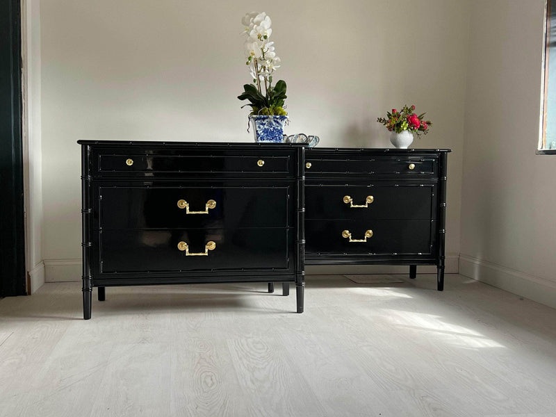 Faux Bamboo Nightstands- Custom Lacquered The Resplendent Home