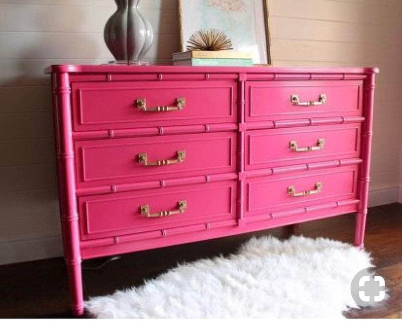hot pink dresser Faux Bamboo Six Drawer Dresser