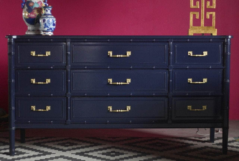 Henry Link Bali Hai Faux Bamboo Dresser and Nightstands - Custom Lacquered The Resplendent Home