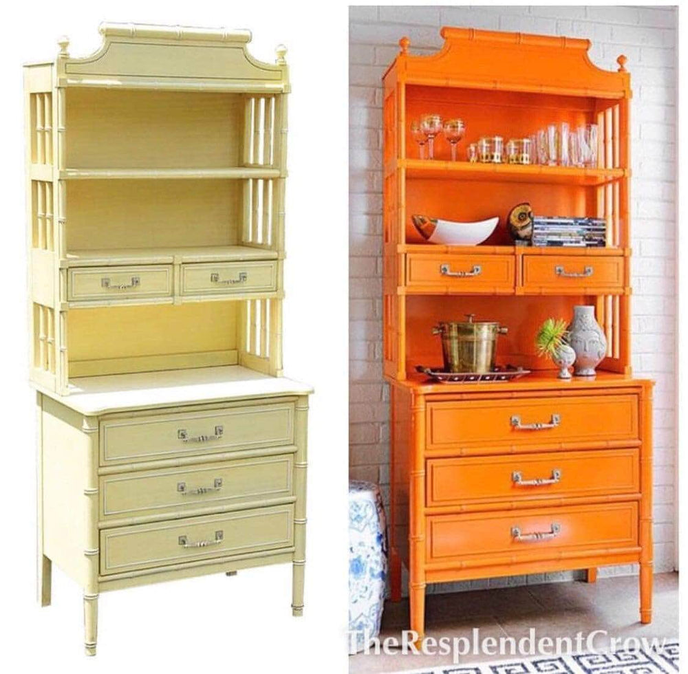 Henry Link Bali Hai Faux Bamboo Hutch - Custom Lacquered