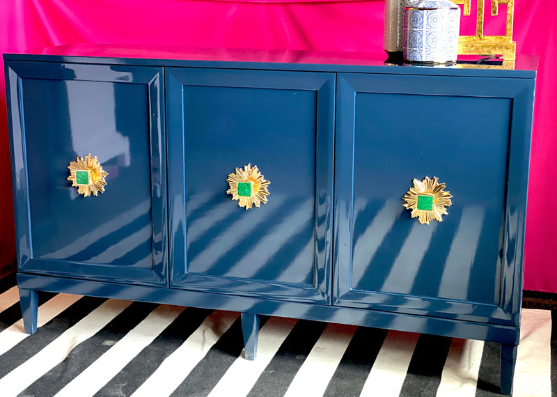Modern Credenza in Navy Blue - Quick ship The Resplendent Home