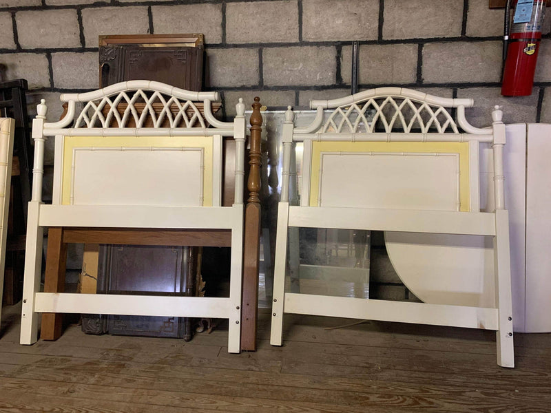 Pair of Faux Bamboo Twin Headboards - Custom Lacquered The Resplendent Home