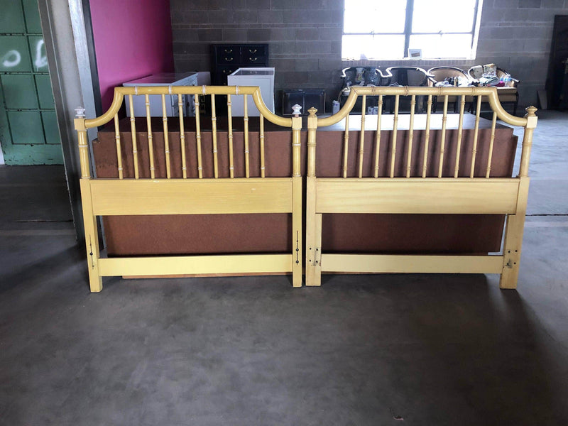 Pair of Twin Faux Bamboo Headboards - Custom Lacquered The Resplendent Home