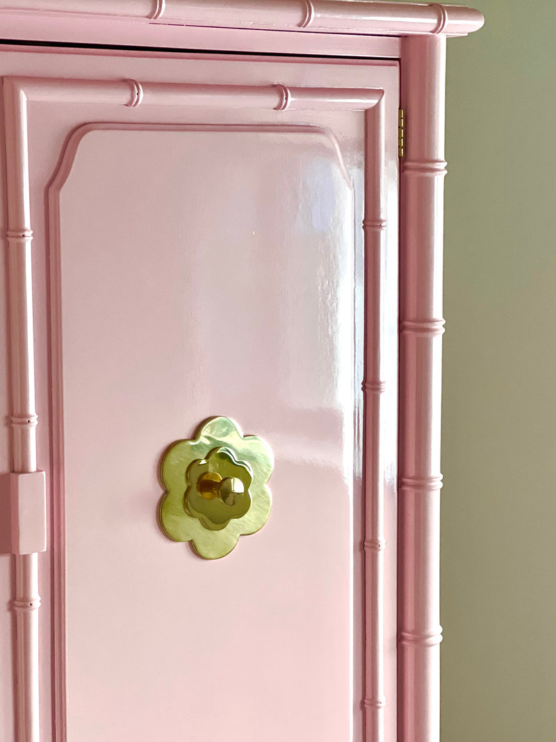 Pink Lacquered Tall Dresser-Armoire - Ready to Ship The Resplendent Home