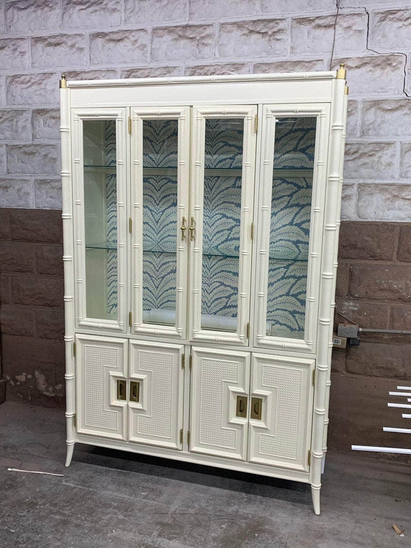 Stanley Faux Bamboo China Cabinet - Custom Lacquered The Resplendent Home