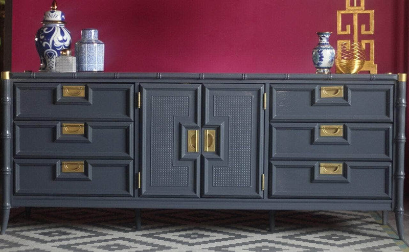 Stanley Faux Bamboo Credenza- Custom Lacquered The Resplendent Home