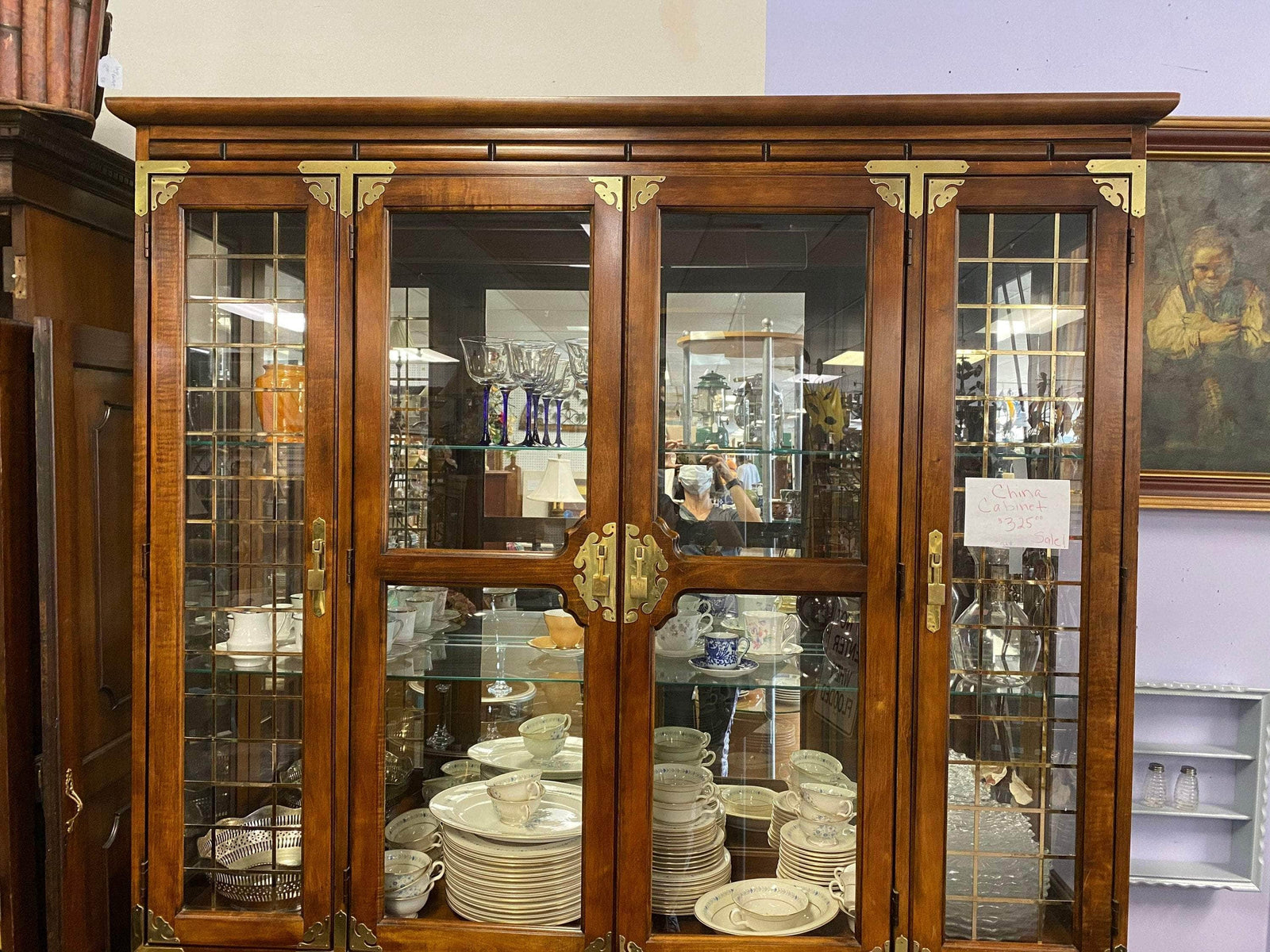 Vintage Bernhardt China Cabinet Lacquered