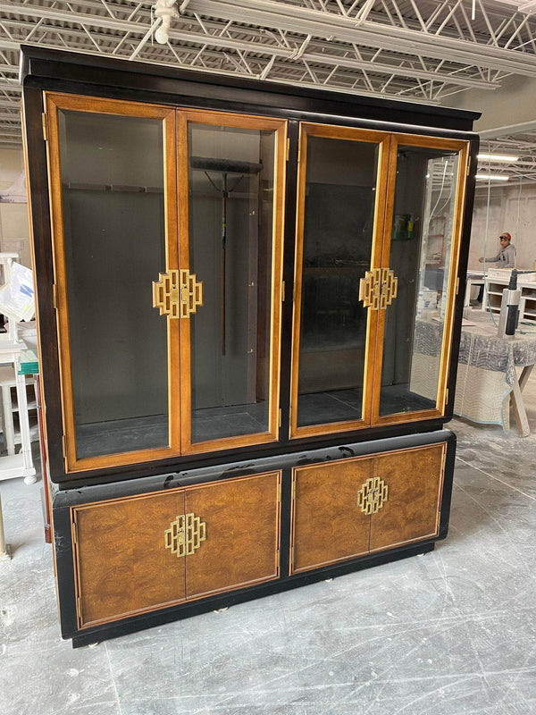 Vintage Chinoiserie China Cabinet - Custom Lacquered The Resplendent Home