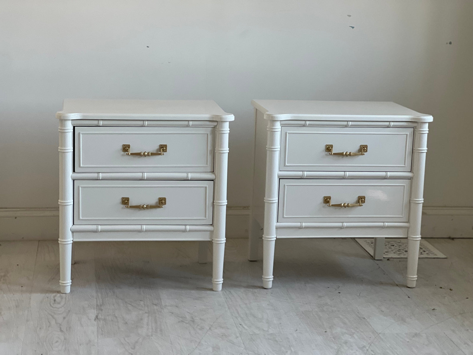 Vintage Pair of Henry Link Bali Hai Nightstands